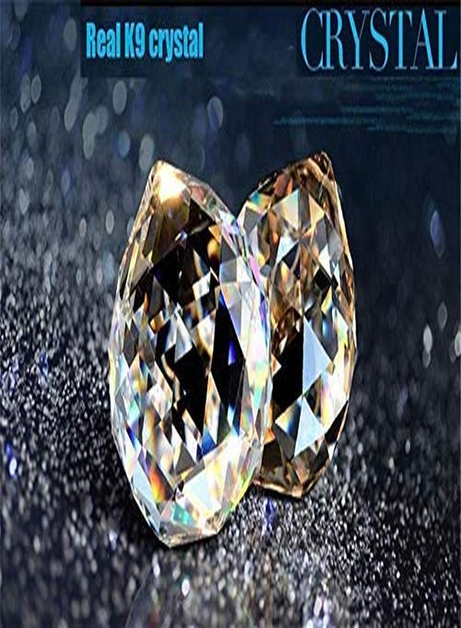 CRYSTA WORLD 4-Lights Modern Chandelier K9 Crystal Chandelier Light Fixture,Modern Flush Mount Ceiling Light Fixtures Raindrop Chandelier for Bedroom,Dining Room,Living Room,H18 x D12 - Image 4